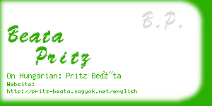 beata pritz business card